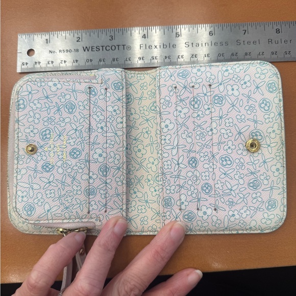 Rare Compact Louis Vuitton Pink Blue Floral Wallet 🌸 - Picture 12 of 13